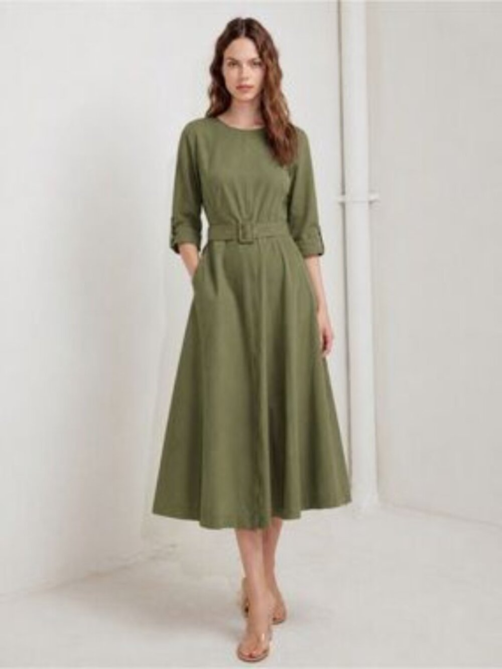 NWT Aritzia Wilfred Tavin Quiet Luxury Linen Blend Dress Size 12